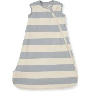 Nautical sky blue and ivory stripes create a fresh, vibrant aesthetic appeal for this highly absorbent, purely handcrafted sleeping bag for baby. We facilitate OEM, ODM, and Customized B2B orders with a guarantee to pass GOTS and OEKO-TEX.