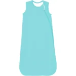 A clear aqua blue tone gives this sleeping bag for baby a fresh and vibrant look. The sleeveless cut and smooth side zipper make this baby sleeping bag tog practical for everyday use. Made from 100% cotton, it is breathable, soft, and gentle on baby skin. OEM, ODM, and customization services are available, with production aligned to OEKO-TEX and GOTS standards.