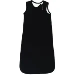 This sleeping bag for baby features a solid black color with a clean and structured look. The sleeveless cut and smooth zipper make this baby sleeping bag tog practical for daily use. Made from 100% cotton, it is breathable, soft, and gentle on baby skin. OEM & ODM and customized services are supported, with production able to meet OEKO-TEX and GOTS standards.