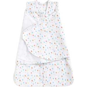 100% cotton baby sleep sack with a vibrant confetti dot pattern. OEM, ODM, and Customized custom-ready; all manufacturing is guaranteed to be technically capable of passing 2026 OEKO-TEX and GOTS standards.
