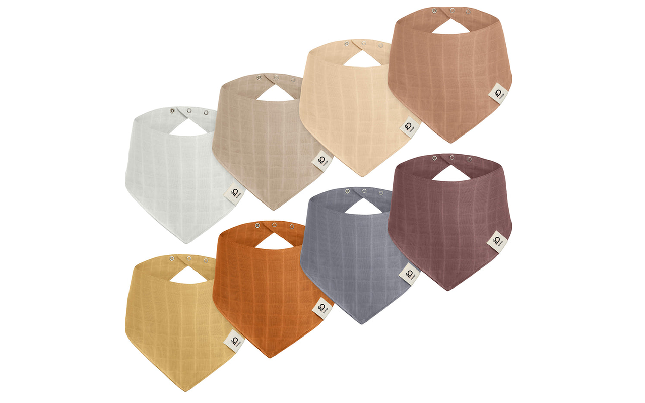 Schnee Muslin Baby Bibs are crafted from a high-quality bamboo and cotton blend, providing a highly absorbent solution for daily infant care. These bibs for baby feature an adjustable triple-snap closure and we guarantee they can pass 2026 OEKO-TEX & GOTS certifications. Direct OEM, ODM, and customized services are available.