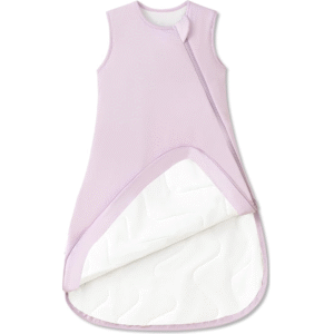 Purely handcrafted Lilac Purple tones highlight a 100% cotton sleeping bag for baby built for maximum breathability and infant comfort. OEM, ODM, and Customized services are provided with a guarantee to pass GOTS and OEKO-TEX.