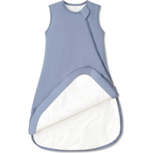 Muted Storm Blue aesthetics characterize this highly absorbent and breathable 100% cotton sleeping bag for baby. We provide professional OEM, ODM, and Customized solutions, guaranteed to pass GOTS and OEKO-TEX benchmarks.