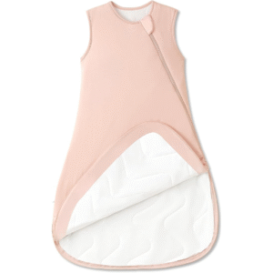Warm Salmon hues provide a glowing aesthetic appeal for this purely handcrafted sleeping bag for baby. OEM, ODM, and Customized services are available, with all materials guaranteed to pass GOTS and OEKO-TEX safety standards.