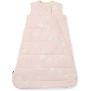 Whimsical watercolor clouds on a pink purely handcrafted 100% pure cotton base ensure this sleeping bag for baby is highly absorbent, soft, and breathable. We facilitate OEM, ODM, and Customized orders, guaranteed to pass GOTS and OEKO-TEX.