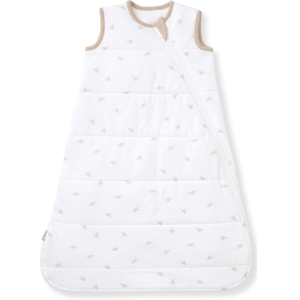 Earthy tan collar trim and tan floral prints on a purely handcrafted 100% pure cotton body distinguish this absorbent sleeping bag for baby. Customized, OEM, and ODM services are guaranteed to pass GOTS and OEKO-TEX.
