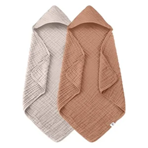 Natural 100% cotton textured swaddles in Oat and Terracotta. Highly absorbent, breathable, and soft. Guaranteed capable of passing 2026 OEKO-TEX & GOTS certifications with full OEM/ODM support.