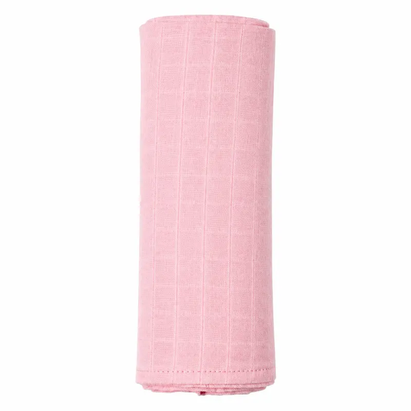 Soft pink baby swaddle in a bamboo-cotton blend. Master how to swaddle baby easily with this highly absorbent and breathable fabric. Guaranteed OEKO-TEX/GOTS capable via OEM/ODM/Customized.