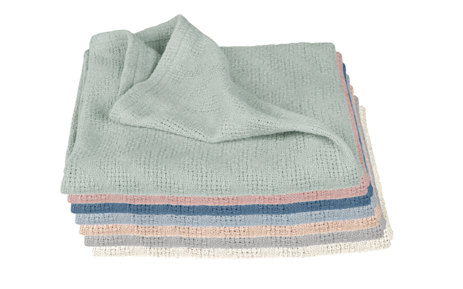 Tiny Planet Organic Pure Blanket comes in a refined palette including Silver Grey, Creamy White, Sand Beige, Dusty Blue, Prussian Blue, Mauve Pink, and Sage Green. Handcrafted from 100% organic cotton, it ensures optimal breathability and superior structural integrity, with a guarantee to pass 2026 OEKO-TEX & GOTS. Direct OEM, ODM, and customized services are available.