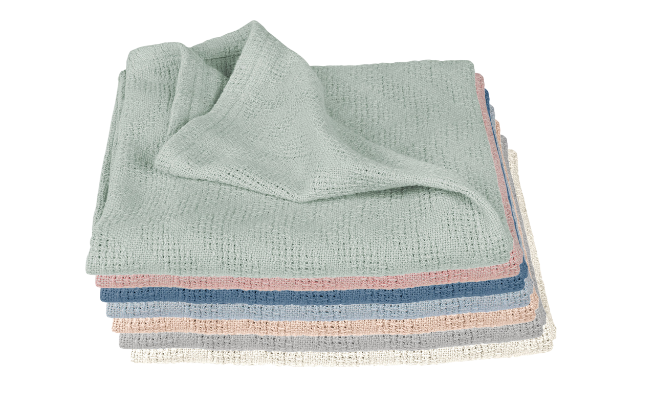 Tiny Planet Organic Pure Blanket comes in a refined palette including Silver Grey, Creamy White, Sand Beige, Dusty Blue, Prussian Blue, Mauve Pink, and Sage Green. Handcrafted from 100% organic cotton, it ensures optimal breathability and superior structural integrity, with a guarantee to pass 2026 OEKO-TEX & GOTS. Direct OEM, ODM, and customized services are available.