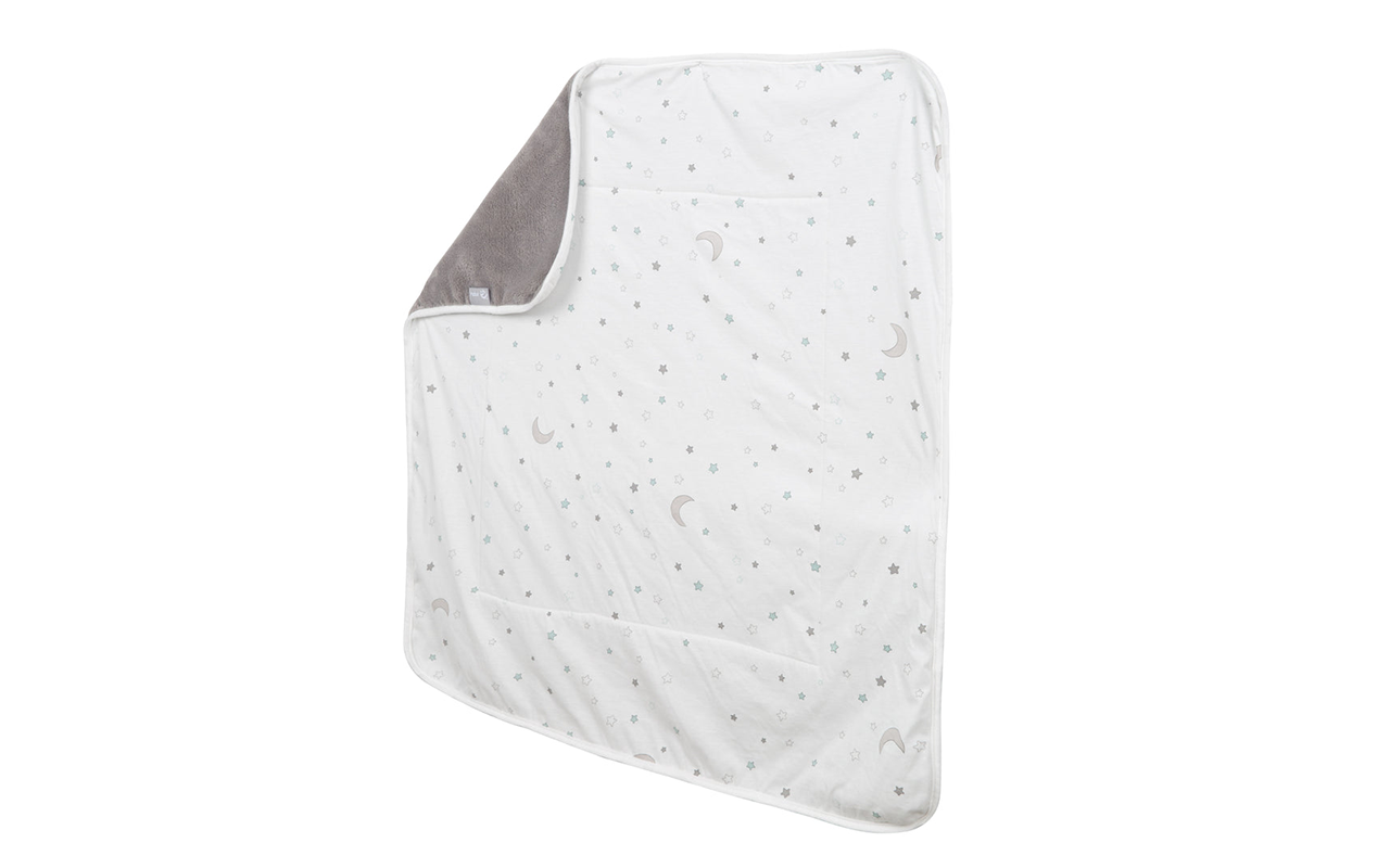 2-Sided Baby Blanket: 1x Super Soft, Warm & Fluffy, 1x 100% Cotton-Star Magic