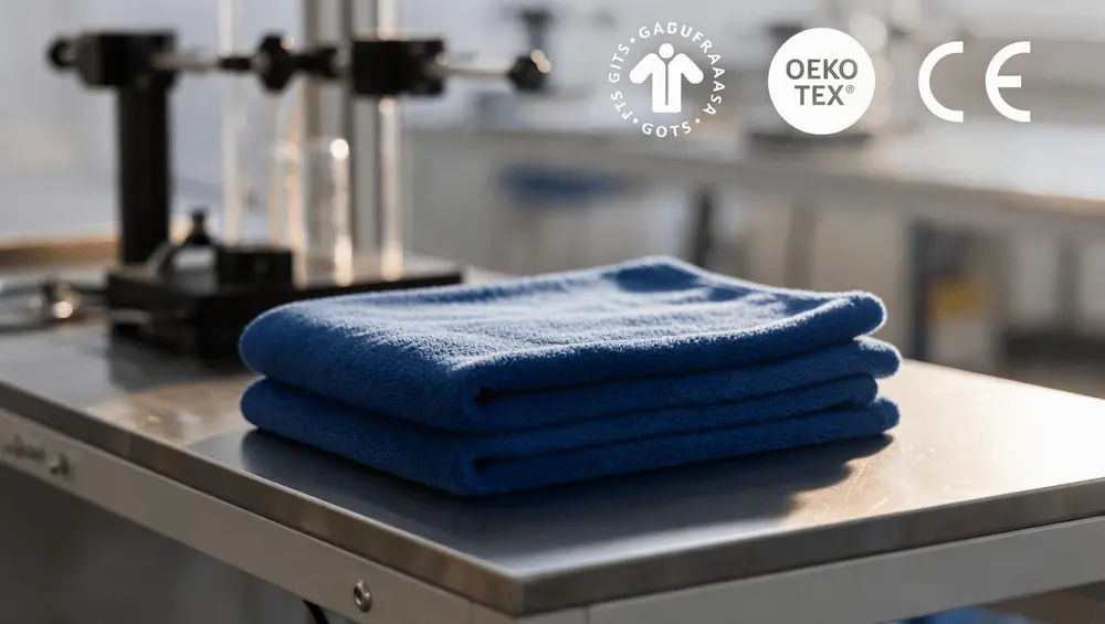 Displayed in a clean testing setting, this blanket for baby highlights organic cotton softness and seashell jacquard texture. As a crochet baby blanket, it is lightweight, breathable, absorbent, and easy to carry. Handmade for durability and comfort, it is ensured to meet OEKO-TEX and GOTS standards with OEM/ODM customization support.