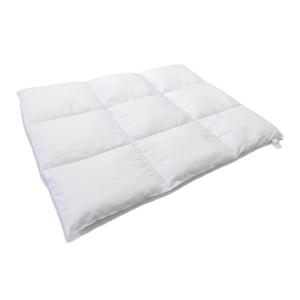 The perspective view showcases the quilt's plush loft and handmade quality. Featuring 100% organic cotton components and handmade quilting, it ensures durability and safety. Customizable for B2B brands seeking high-end nursery textiles.