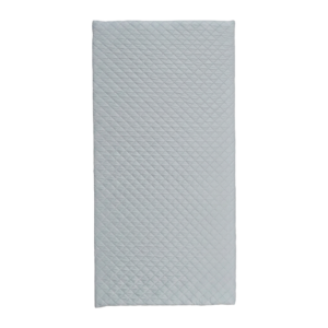 This full top-down view illustrates the symmetrical diamond quilted pattern that optimizes airflow and comfort. Non-toxic and fully certified, it provides an ideal sleeping surface for premium nursery brands.
