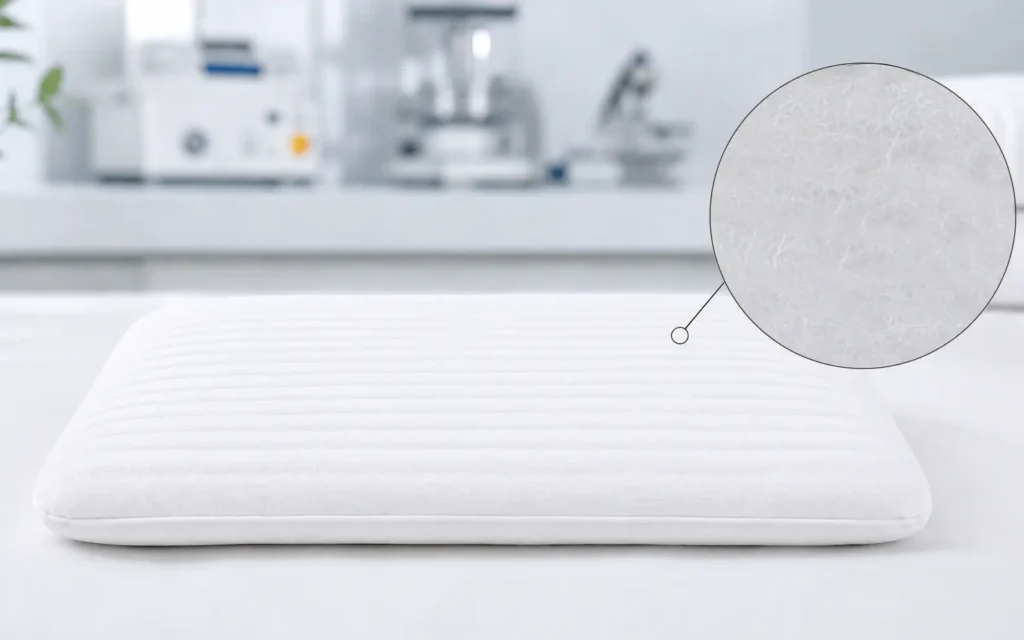 Our Premium VLAP Baby Pillow Insert showcases a clean, edge-to-edge geometric profile. Our monolithic structural layout directly delivers an ultra-pure, hardware-free sleeping surface to maximize newborn comfort.