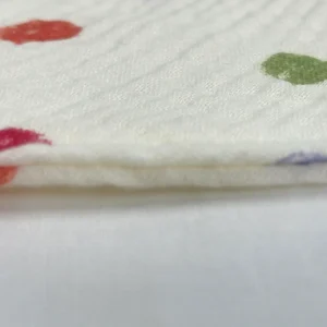 Precise Stitching and Finishing Process includes detailed edge treatment revealing fine muslin fabric weave and professional seaming. Clean edge finishing demonstrates superior craftsmanship. OEM/ODM manufacturing from professional Chinese B2B baby textile factory.