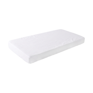 The perspective view highlights the 3D structure and flat surface. Combining Hard Fiber support with breathable fabric, it balances firmness and comfort. Fits standard cribs and meets GOTS/REACH standards. Ideal for OEM/ODM premium nursery collections.