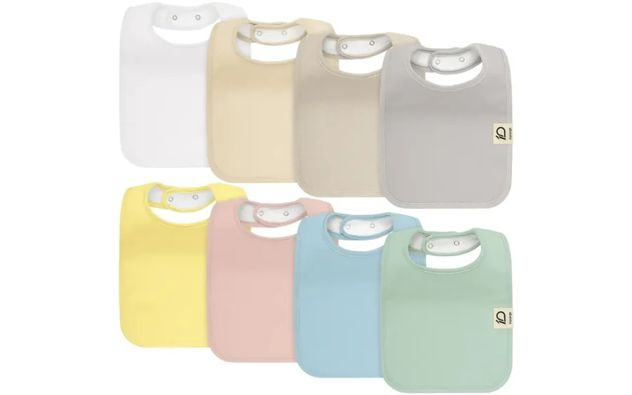 Meadow Collection Drool Bibs are crafted from 100% organic cotton, providing a high-absorbency solution for daily infant care. These functional bibs for baby feature a secure adjustable snap closure, and we guarantee they can pass 2026 OEKO-TEX & GOTS certifications. Direct OEM, ODM, and customized services are available.