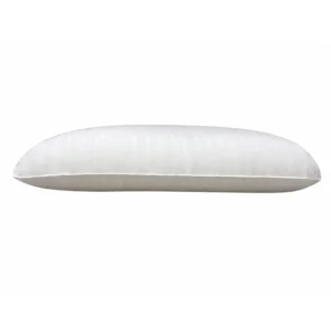 Our Premium Baby Pillow Insert showcases a plush, zero-resistance side profile. Our low-angle view directly illustrates how the ultra-soft hollow fiber matrix yields gently to cradle an infant's head shape perfectly.