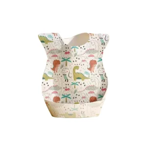 Our Premium Disposable Baby Bibs with Adjustable Fastener (Unisex) present a roaring prehistoric landscape. Our printed dinosaurs and erupting volcanoes integrate seamlessly with our re-adjustable neck tapes.