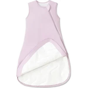 Purely handcrafted Lilac Purple tones highlight a 100% cotton sleeping bag for baby built for maximum breathability and infant comfort. OEM, ODM, and Customized services are provided with a guarantee to pass GOTS and OEKO-TEX.