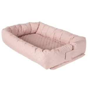 This Dusty Rose baby lounger bed provides essential cushioned support with a 100% cotton finish. Guaranteed capable of passing 2026 GOTS/OEKO-TEX; integrated OEM, ODM, and Customized branding available.