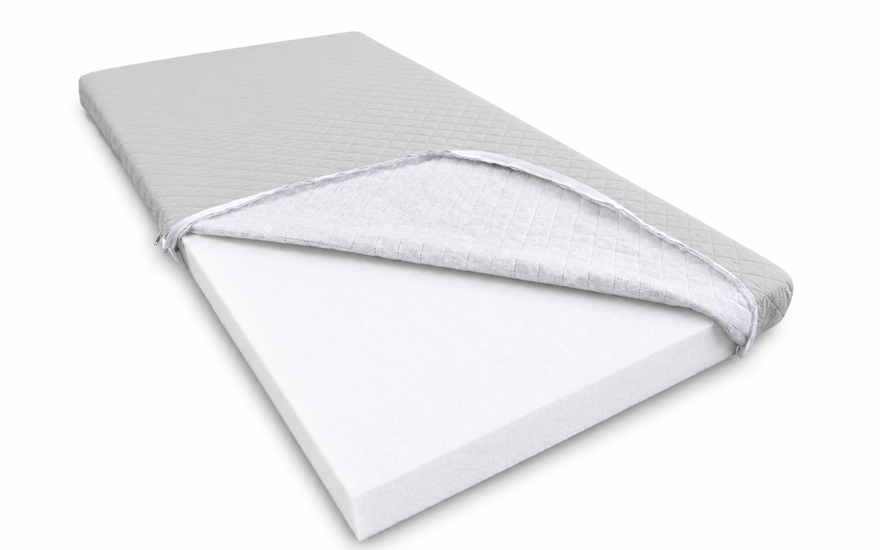 Our Wholesale Baby Crib Mattress features an orthopedic foam core and a removable, ultrasonic quilted diamond embossed cover. This OEKO-TEX compliant design ensures superior airflow and firm support.