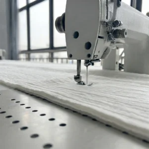 Our structural stitching process for muslin textiles maintains natural airflow through strategic multi-layer overlapping and precise positioning stitches. Operating as a large-scale baby textile factory in China, we control sewing tension carefully to prevent crushing the fabric's signature crinkled texture.