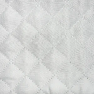 Premium baby high chair seat reducer fabric features eco-friendly textile technology with silver-gray high-density diamond quilted pattern, offering excellent water-resistant and stain-proof performance. As a professional baby textile OEM factory, we provide comprehensive customization services supporting fabric weight, quilting patterns, and color schemes to meet diverse global mother-and-baby brand requirements.