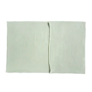 Muslin cotton pillowcase back view showcases steady warm sage green without pillow core clearly presenting fabric texture and technique details. Single-layer gauze weave provides superior breathability. We provide professional OEM customization supporting multiple color selection, size customization, and technique optimization comprehensive services.