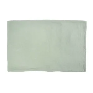 Muslin cotton pillowcase front view showcases steady premium sage green without pillow core displaying flat plump pillowcase design. Single-layer gauze weave ensures superior breathability. We provide professional OEM customization supporting color customization, size specifications, and technique design multi-dimensional customization options.