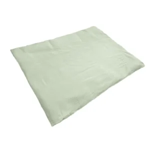 Muslin cotton duvet cover with quilt core side view showcases plump 3D sage green. Side perspective clearly displays perfect match between duvet cover and quilt core. We provide professional OEM customization supporting duvet cover size, technique details, and quality optimization comprehensive customization options.