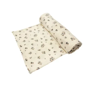 Twin-rolled Classic Botanical muslin cotton blanket showcases generous size and remarkable versatility. Premium 100% muslin with elegant botanical floral print. Lightweight, durable, perfect for multiple uses. OEM/ODM wholesale from Chinese B2B baby textile factory.