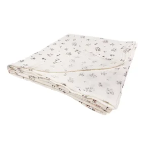 Rolled muslin cotton blanket emphasizes luxurious plush softness and cloud-like loft of Classic Botanical design. Premium breathable fabric provides comfort and warmth. OEM/ODM manufacturing from professional Chinese B2B baby textile factory for wholesale blankets.