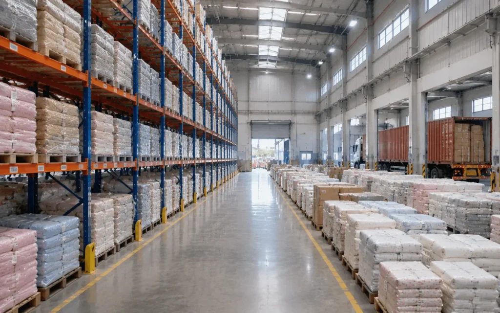 State-of-the-art warehouse facilities with systematic organization and efficient storage solutions. Inorange Baby's modern infrastructure ensures proper inventory management, product protection, and rapid fulfillment for wholesale partners globally.