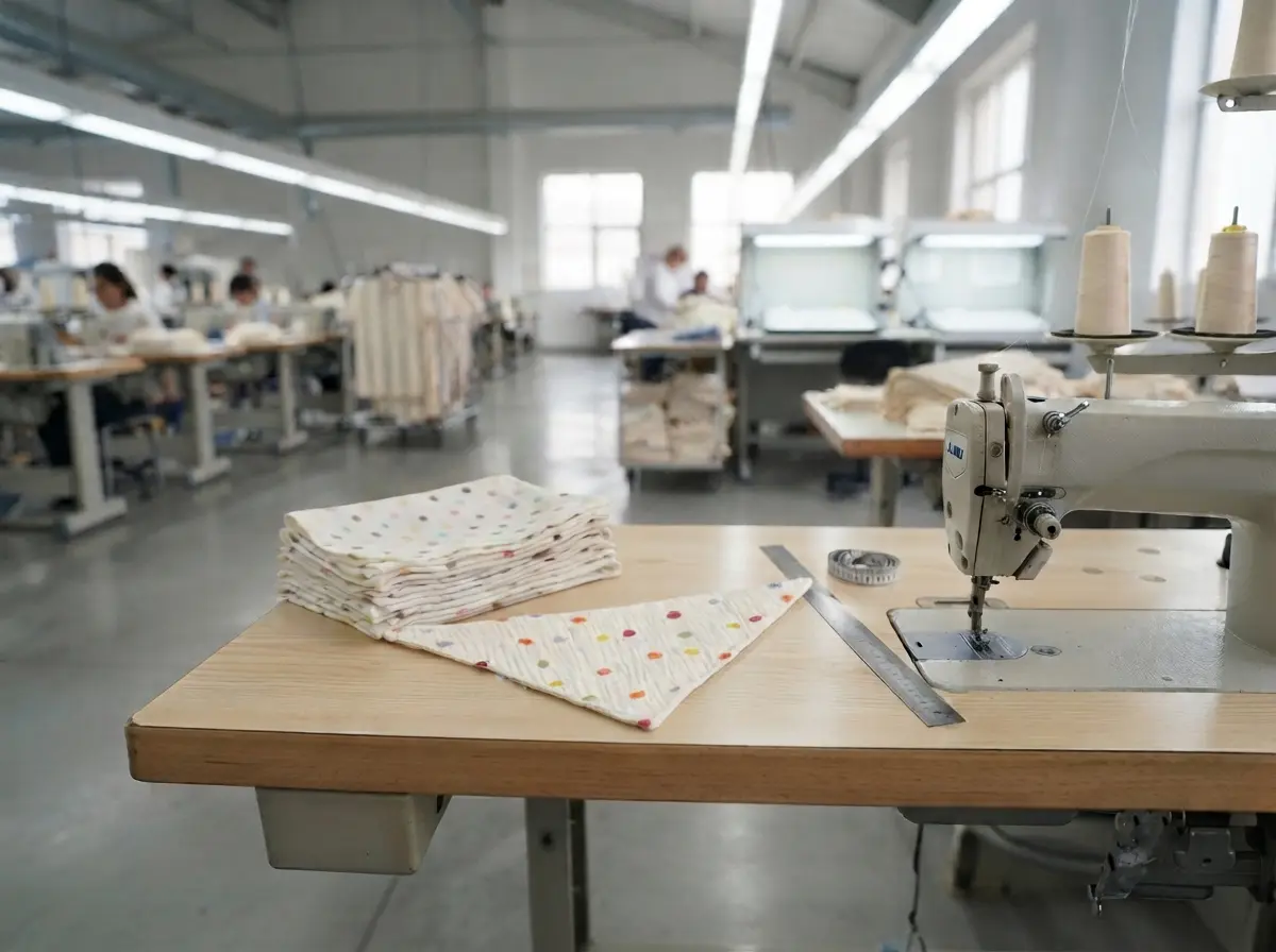Our advanced Chinese baby textile manufacturing facility showcases state-of-the-art production capabilities for baby bibs. The spacious factory is equipped with professional sewing machines and modern equipment, staffed by skilled workers executing precision stitching operations. Every bib undergoes rigorous quality control ensuring safety and comfort. As a reliable OEM/ODM manufacturer, we provide comprehensive custom production solutions for international baby product brands worldwide.
