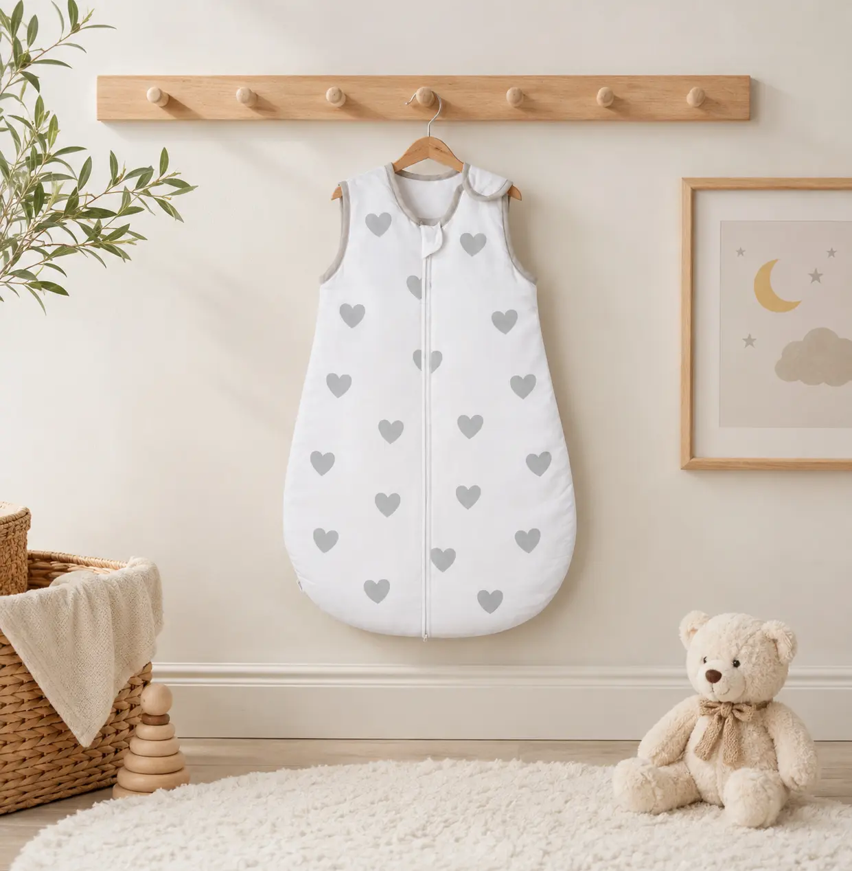 Our transitional swaddle sleep sack collection offers versatile dual-stage options, adapting effortlessly from a snug arm-in wrap to a free-arm wearable blanket. Our baby textile factory in China prioritizes flexible manufacturing to help clients scale their inventories effectively.