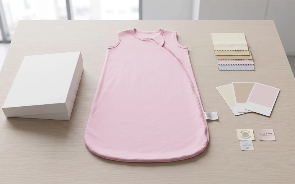 We customize baby sleep sacks with fabric, color, size, labels, and packaging for private label brands at our Hangzhou, China OEM/ODM baby textile factory, backed by 40+ years of experience worldwide.