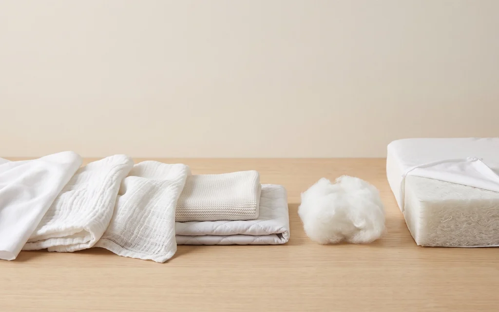 We evaluate fabrics, quilted layers, filling and mattress cores for B2B custom baby products. Our Hangzhou, China OEM/ODM baby textile factory brings 40+ years of material sourcing and safety support.