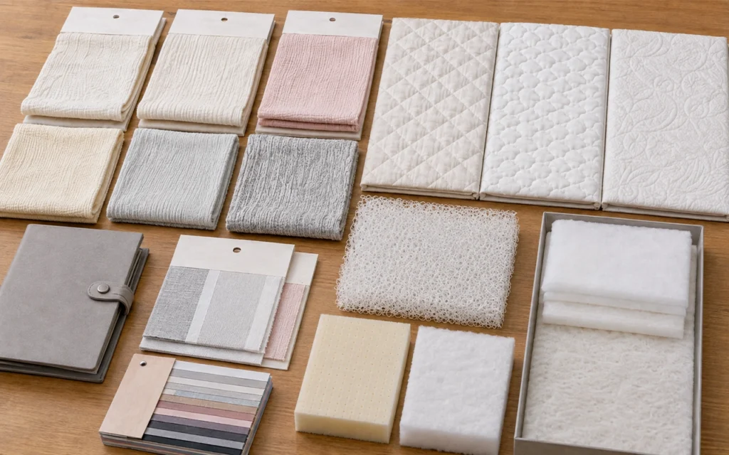 We compare cotton fabrics, quilted covers, filling layers, foam, and breathable mattress core options for custom baby bedding. Our China OEM/ODM factory brings 40+ years of trusted material expertise.