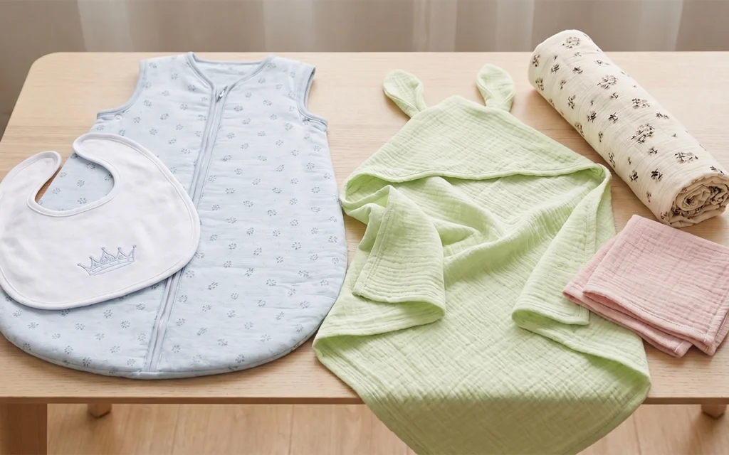 We match cotton and muslin to baby sleep sacks, bibs, hooded towels, blankets and washcloths. Our Hangzhou, China OEM/ODM baby textile factory offers custom solutions backed by 40+ years of expertise.