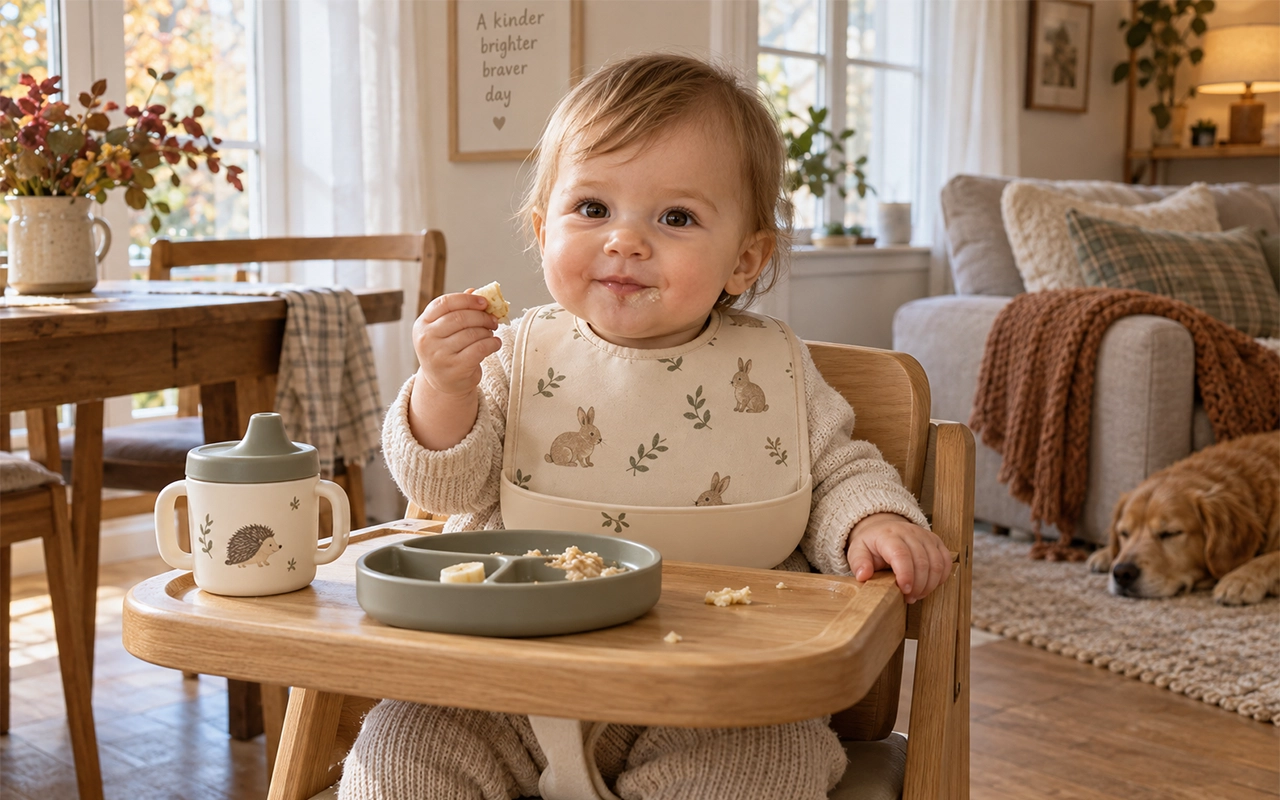 Our autumn baby bib keeps daily feeding and drooling messes off layered outfits with a soft, absorbent bunny print and catch pocket, backed by our Hangzhou OEM/ODM factory and 40+ years of experience.