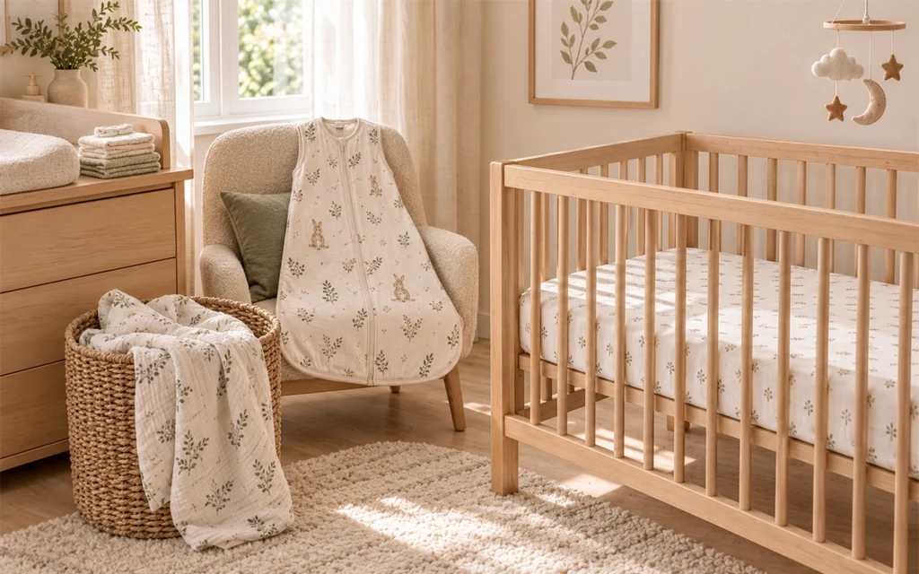 Our newborn product collection combines a fitted crib mattress, non-weighted sleep sack and lightweight muslin care textiles developed by our Hangzhou OEM/ODM factory with over 40 years of experience.